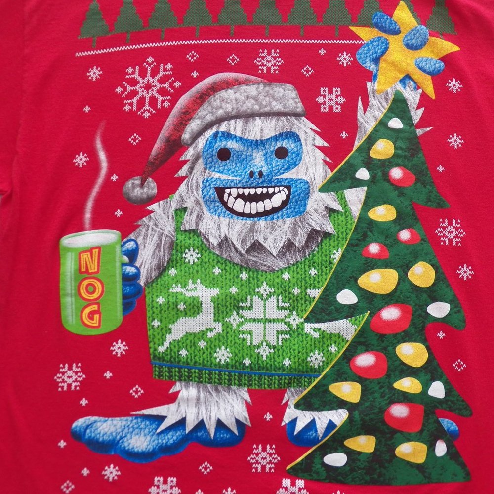 Christmas Tee Shirt of Happy Bumble with Tree Star